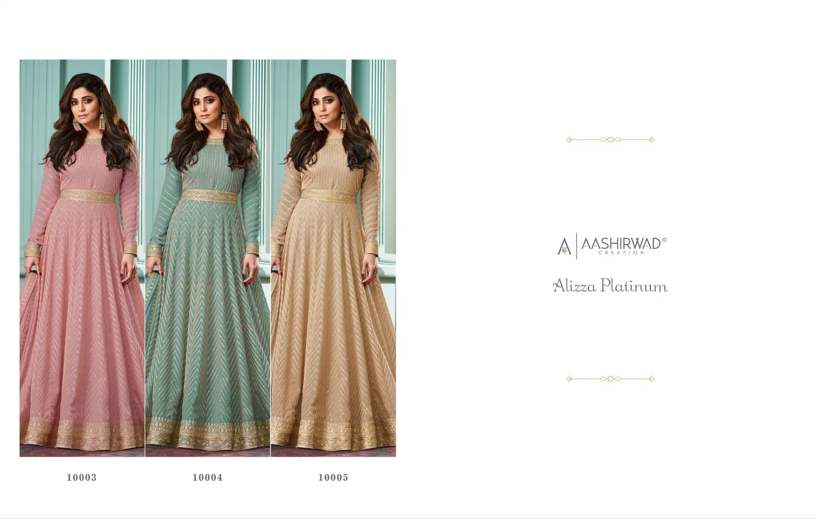 Alizza Platinum By Aashirwad Georgette Readymade Gown With Dupatta Wholesale Online